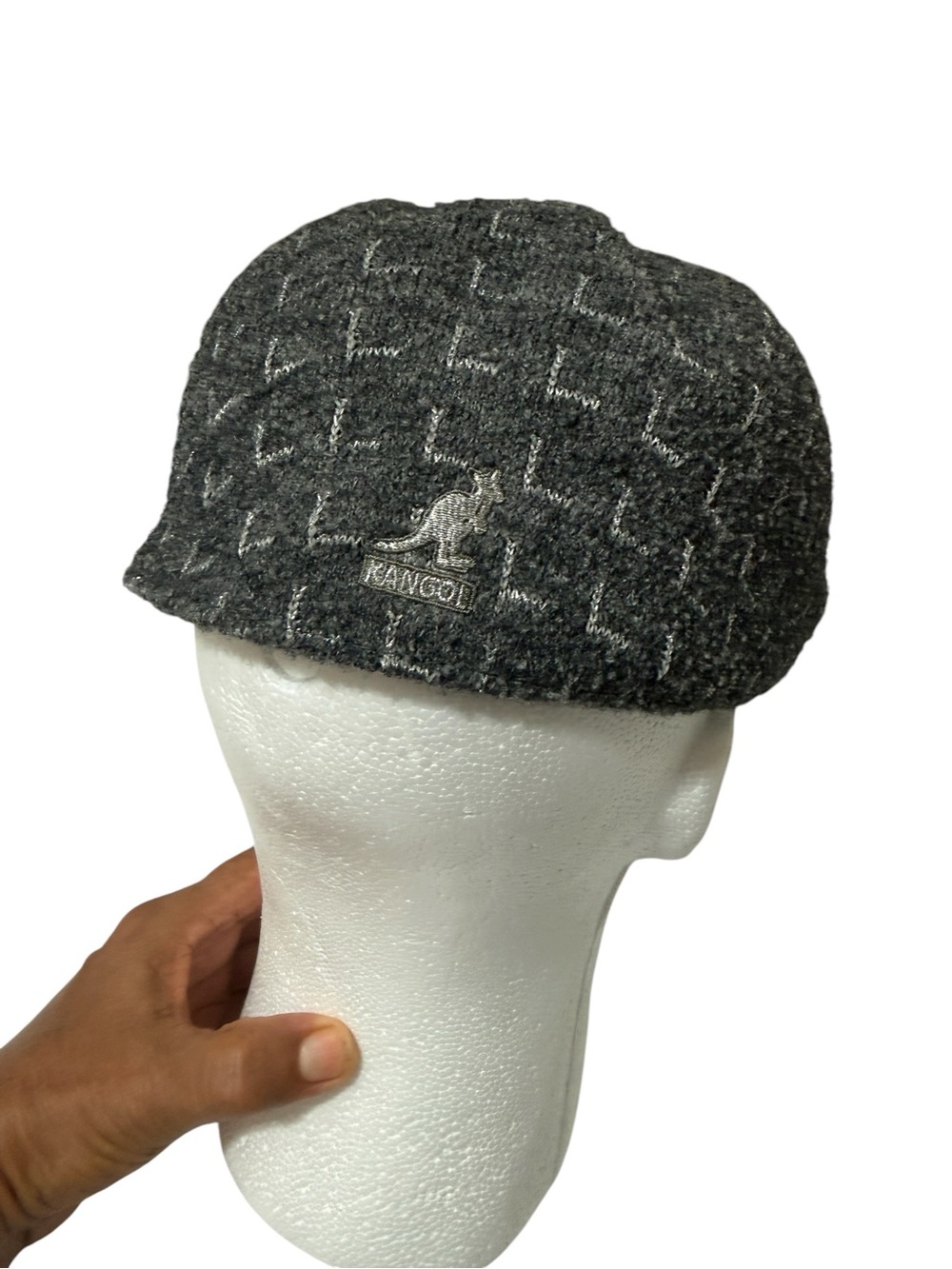 Kangol Dark Gray Wool Blend Newsboy Cap